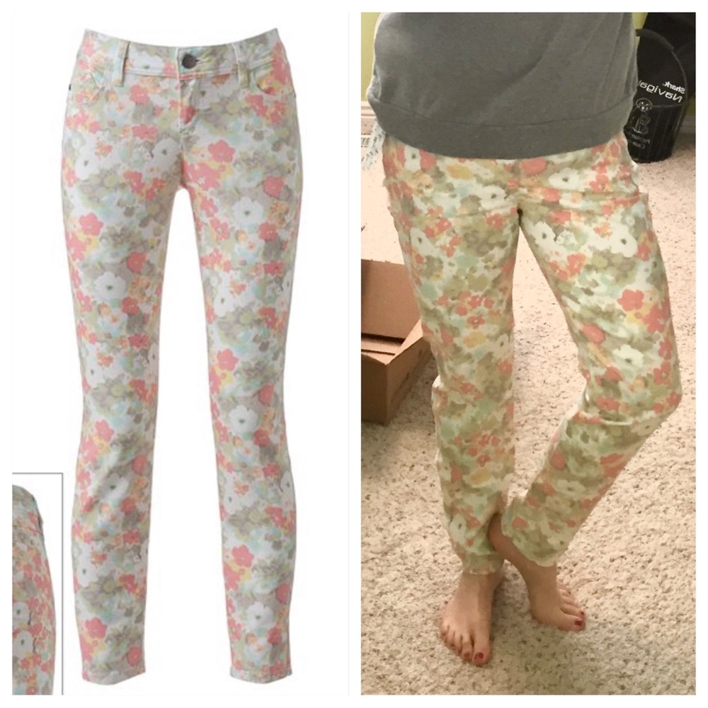 Floral skinny ankle jeans - ELLE NWOT - Picture 4 of 4